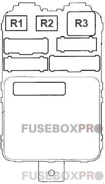 Acura MDX 2001 2006 back side compartment fuse box 2