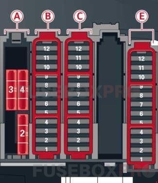 audi a5 2013 2016 right luggage compartment fuse box