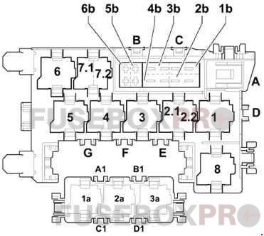 audi q7 2005 2015 relay and fuse carrier center dash panel