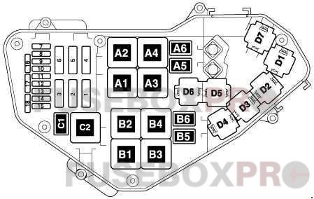 audi q7 2005 2015 relay and fuse carrier in electronics box diesel engine compartment