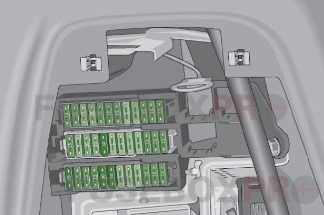 audi q7 2005 2015 right luggage compartment fuse box location