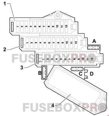 audi q7 2005 2015 right side fuse box