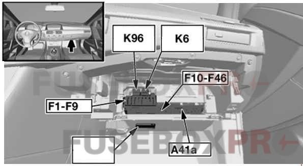 bmw 5 series e60 and e61 2003 2010 fuse box on the dashboard