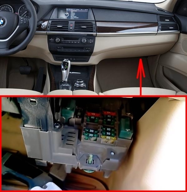 BMW X5 E70 2007 2013 in fuse box location