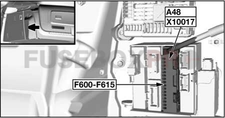 bmw x6 (e71 & e72) 2007 2014 luggage compartment fuse box activehybrid 2