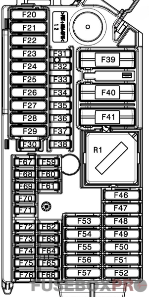 bmw x5 g05 2019 2022 passenger compartment fuse box diagram