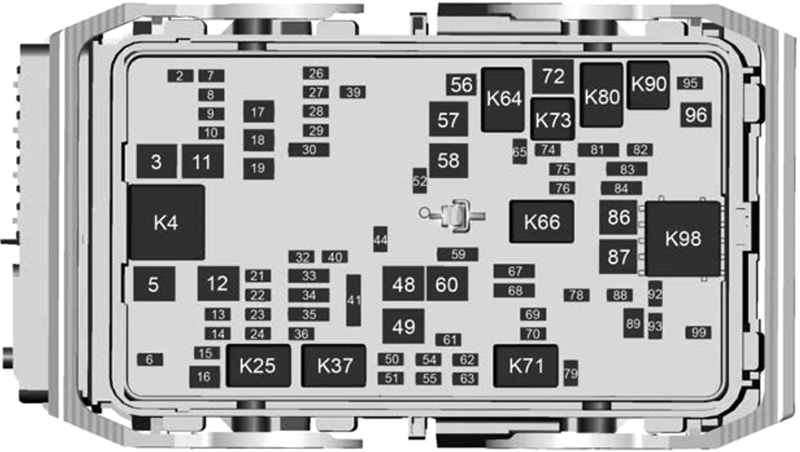 Buick Envision (2022-2023): Engine compartment fuse box diagram