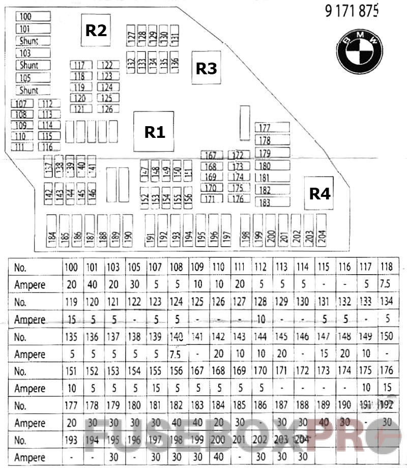 Trunk fuse box diagram: BMW 7-Series (2009, 2010, 2011, 2012, 2013, 2014, 2015, 2016)