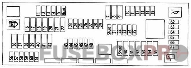 Instrument panel fuse box diagram: BMW X3 (2011, 2012, 2013, 2014, 2015, 2016, 2017)