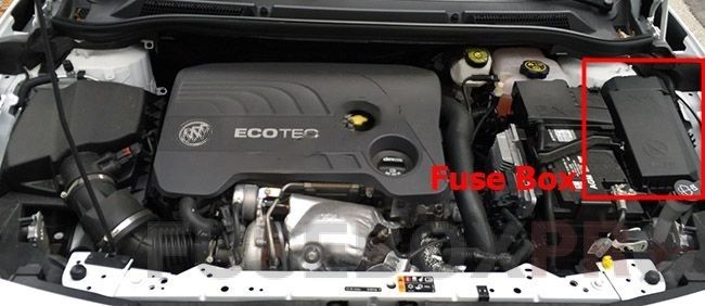 buick cascada 2016 2019 engine compartment fuse box location