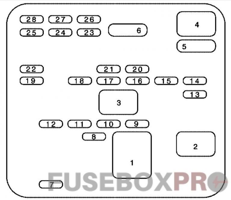 Rear Underseat fuse box diagram: Buick Park Avenue