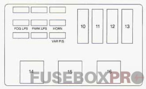 buick regal mk3 fuse box engine compartment driver side 1995