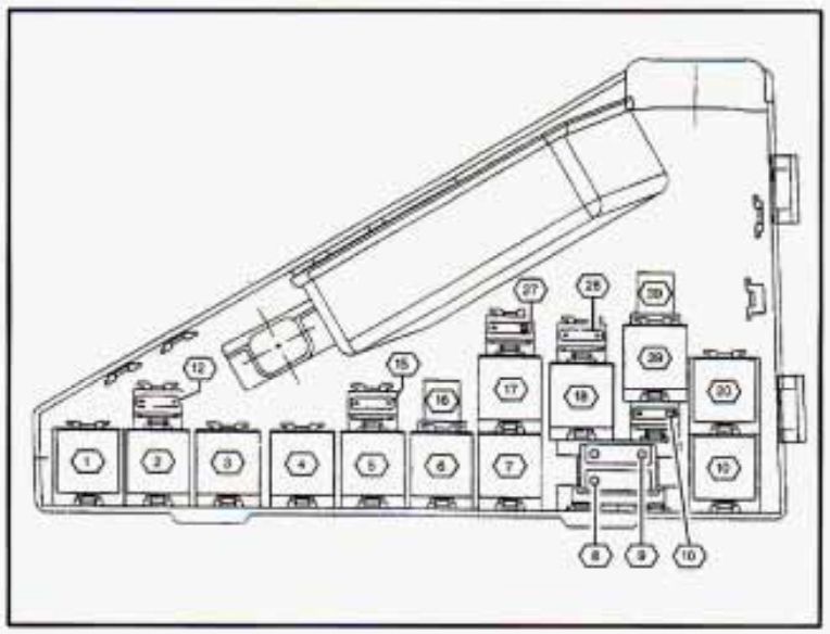 Under-hood fuse box diagram: Cadillac Catera (1997)