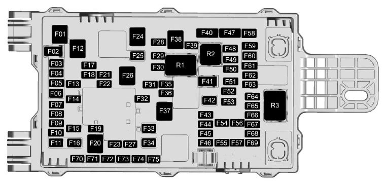 Trunk fuse box diagram: Cadillac CT6