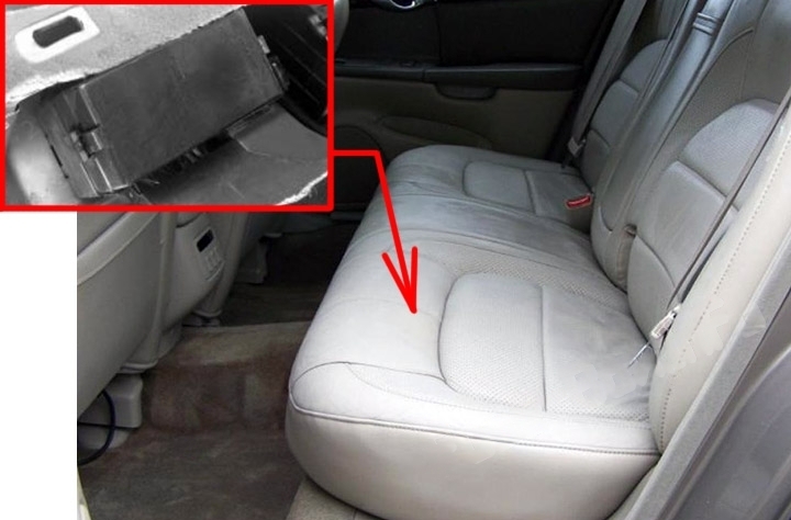 The location of the fuses in the passenger compartment: Cadillac Seville (1998-2004)