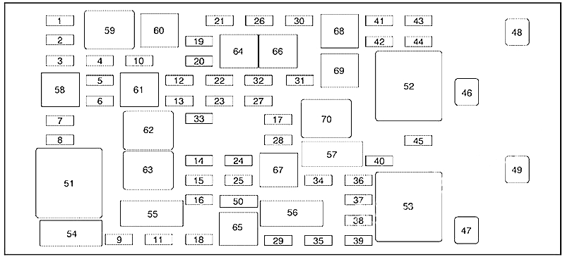 cadillac deville fuse box diagram rear underseat 2008