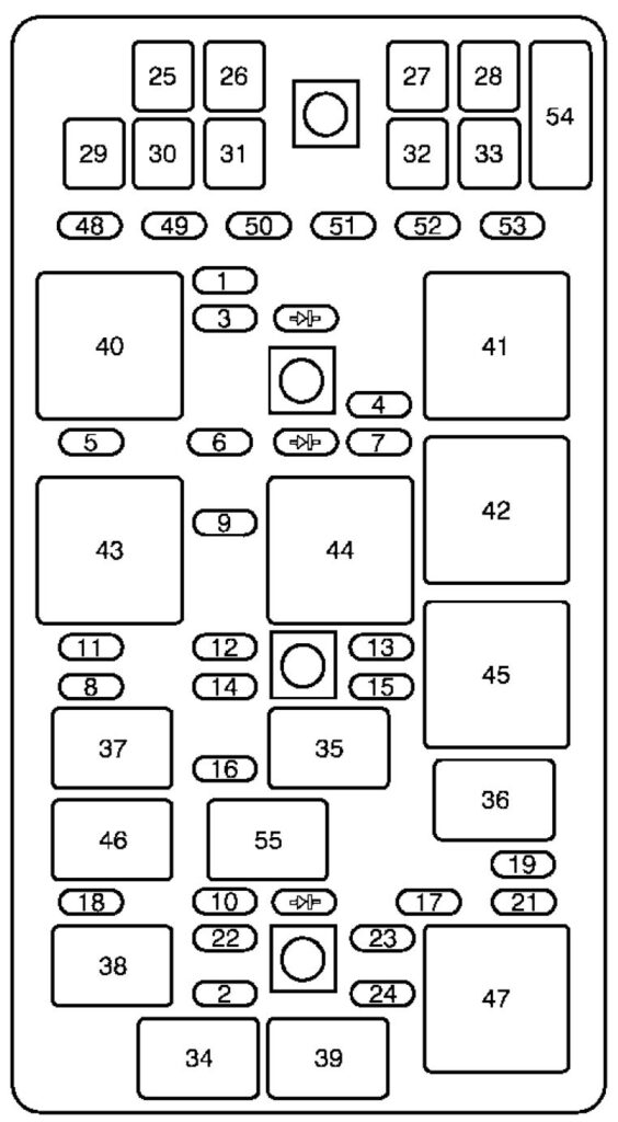 Under-hood fuse box diagram: Cadillac XLR