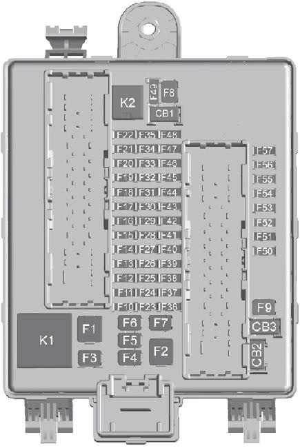 Trunk fuse box diagram: Cadillac XT5