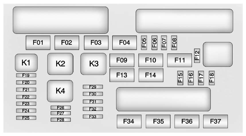 Trunk fuse box diagram: Cadillac XTS