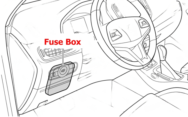 Location of the fuses in the passenger compartment: Chery Tiggo 7 (2016-2020)