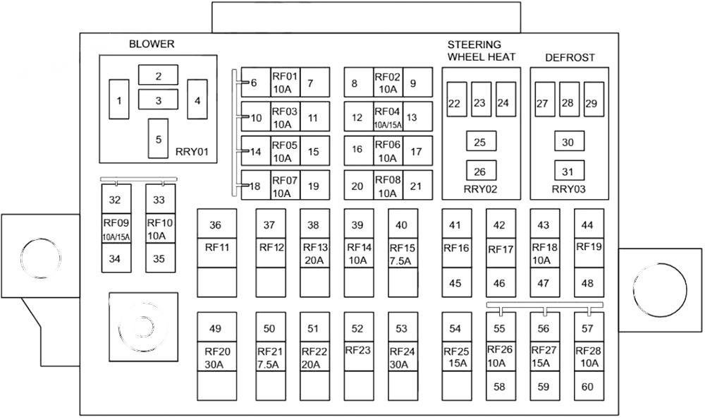 Instrument panel fuse box diagram (V.1): Chery Tiggo 8 PRO (2020, 2021, 2022, 2023)