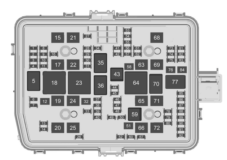  Chevrolet Silverado mk4 –  fuse box diagram – engine compartment