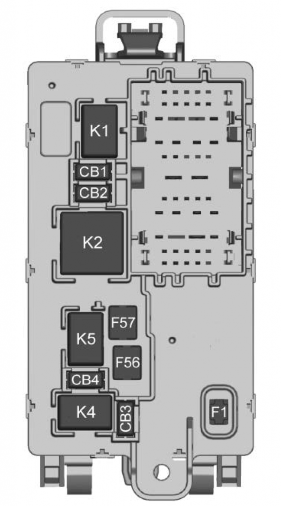 Chevrolet Silverado mk4 – fuse box diagram – instrument panel (left side – back)