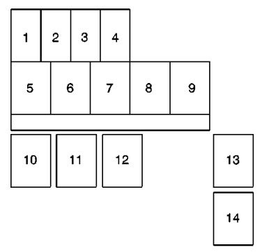 Under-hood fuse box diagram: Chevrolet Tracker (1999, 2000, 2001, 2002, 2003, 2004)