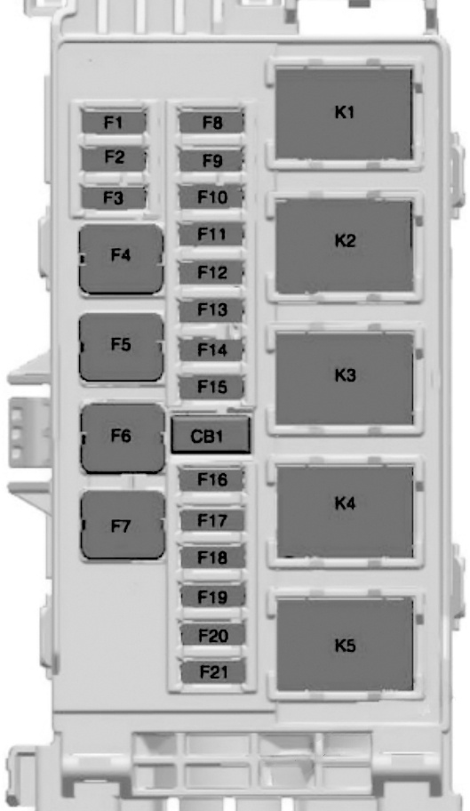 Trunk fuse box diagram: Chevrolet TrailBlazer (2020, 2021...)