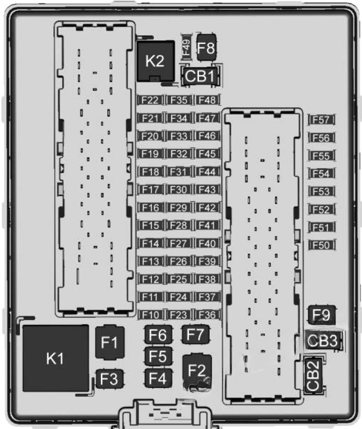 Trunk fuse box diagram: Chevrolet Blazer (2019-2022)