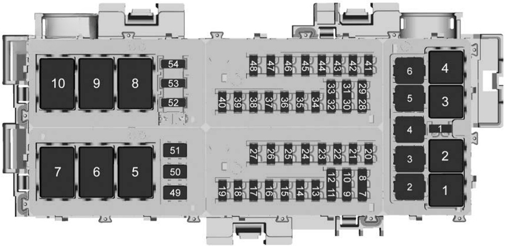 Instrument panel fuse box diagram: Chevrolet Corvette (2020, 2021, 2022..)