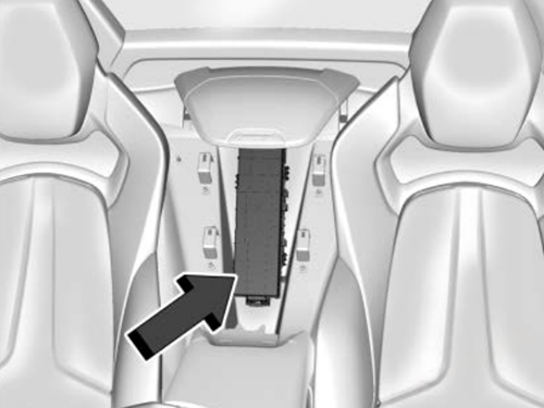 The location of the fuses in the rear compartment: Chevrolet Corvette (2020, 2021, 2022..)