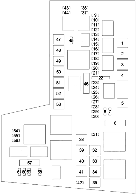 Dodge Dakota (2008): Engine compartment fuse box diagram