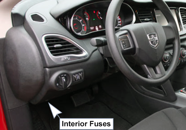 Dodge Dart (PF; 2013-2016): Instrument panel fuse box location