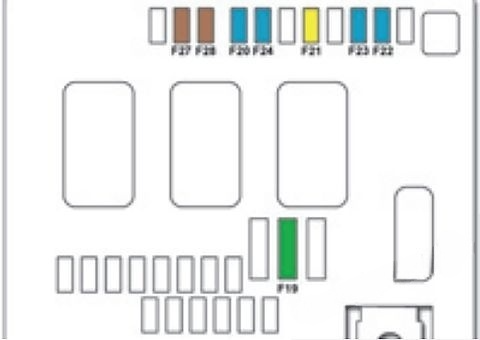 Under-hood fuse box diagram: Citroen DS4 (2011, 2012, 2013, 2014, 2015, 2016, 2017, 2018)