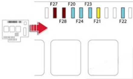 Under-hood fuse box diagram: Citroen DS5 (2012, 2013, 2014, 2015, 2016)