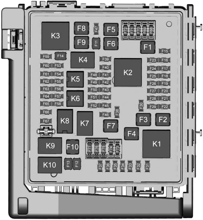 Buick Enclave (2022-2024): Engine compartment fuse box diagram