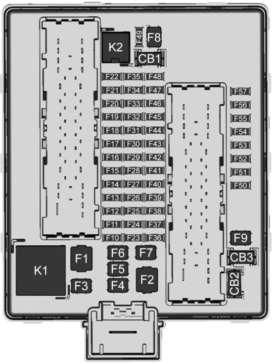 Buick Enclave (2022-2024): Rear compartment fuse box diagram