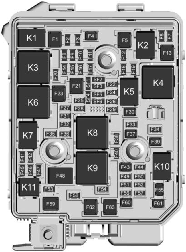 Buick Encore GX (2024-2025): Engine compartment fuse box diagram