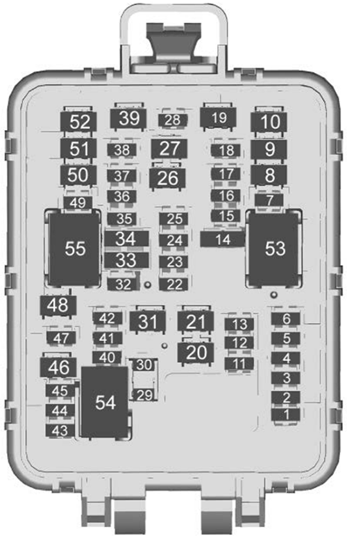 Cadillac CT4 (2020): Rear compartment fuse box diagram 