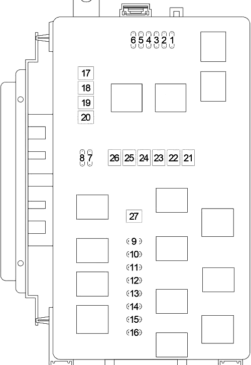 Dodge Charger (2006): Engine compartment fuse box diagram