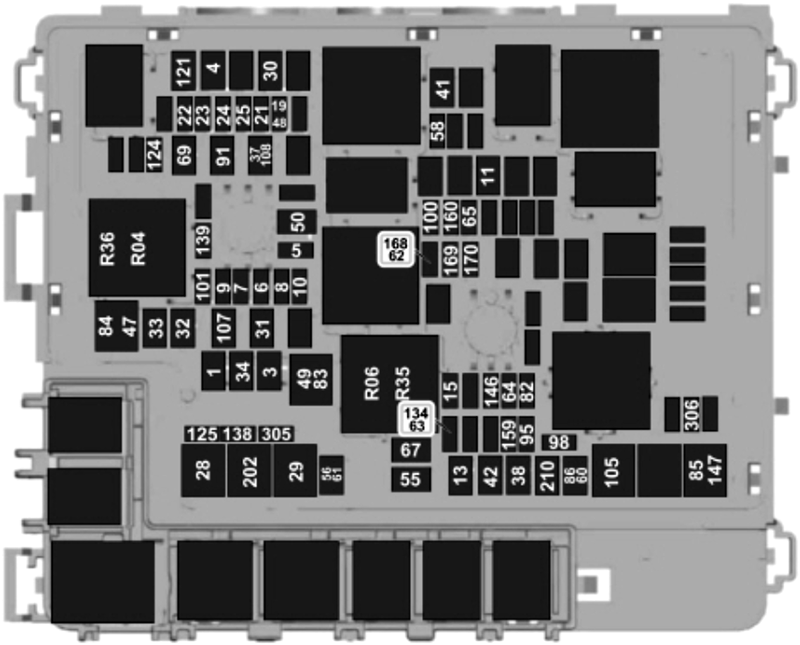 Ford F-150 (2021): Engine compartment fuse box diagram