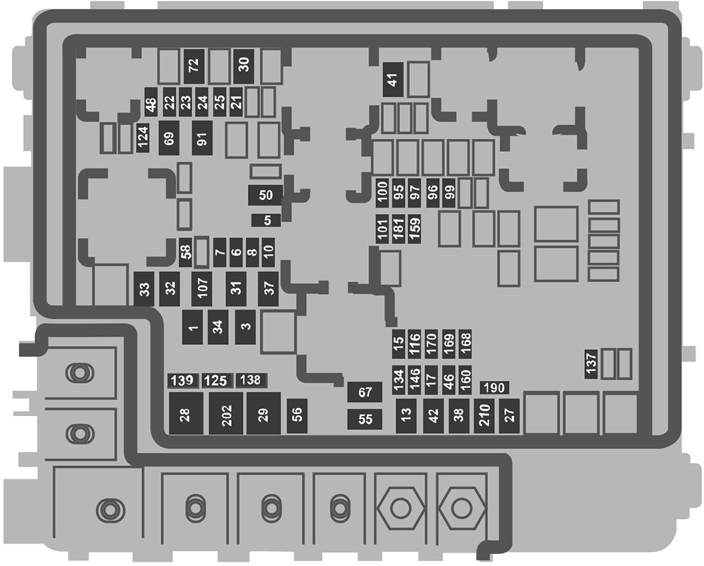 Ford F-150 Lightning (2022): Under-hood compartment fuse box diagram