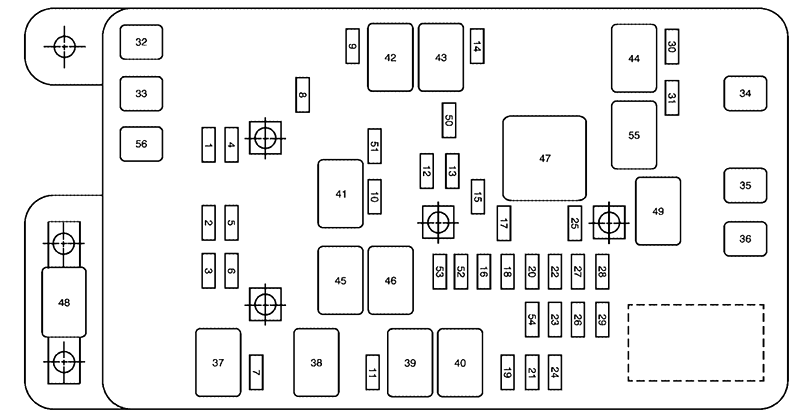 GMC Envoy (2005): Engine compartment fuse box diagram