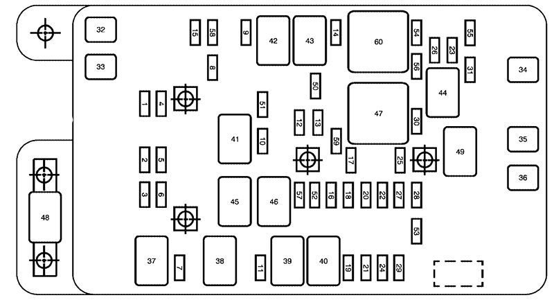 GMC Envoy XL (2005): Engine compartment fuse box diagram