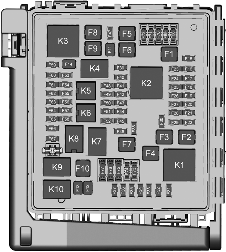 Chevrolet Blazer (2023): Engine compartment fuse box diagram