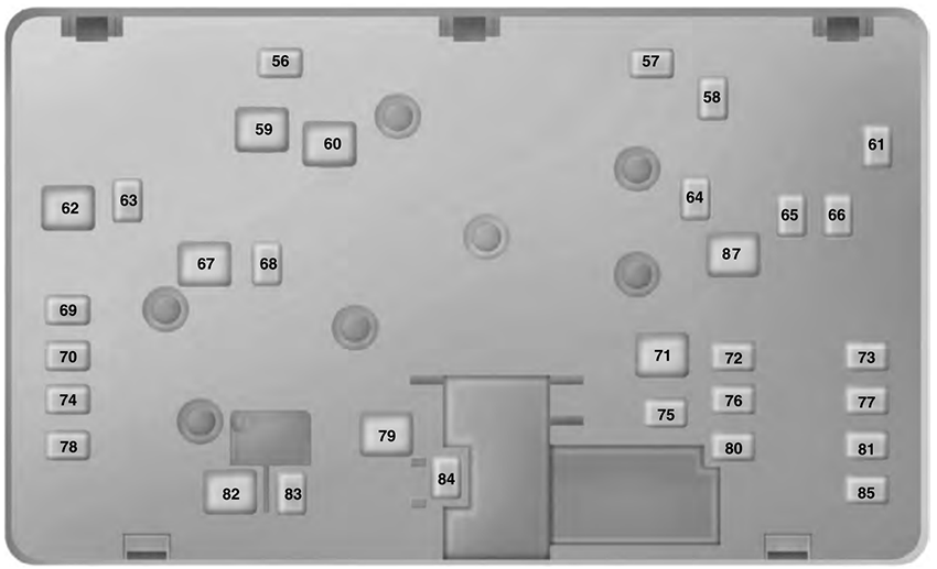 Ford Edge (CD539; 2019): Engine compartment fuse box diagram