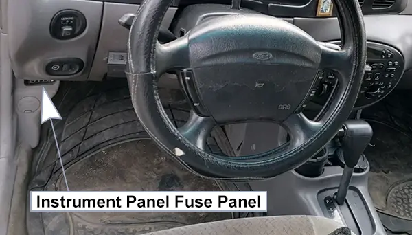 ford escort (1997): instrument panel fuse box location
