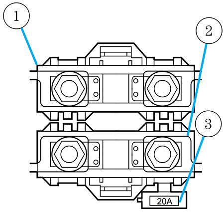 Ford Expedition (1998): Primary Battery Fuses diagram