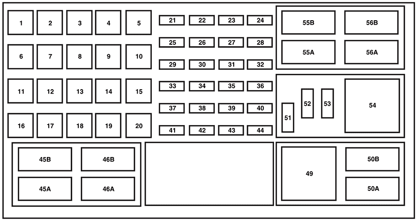 ford explorer (u251; 2007): engine compartment fuse box diagram
